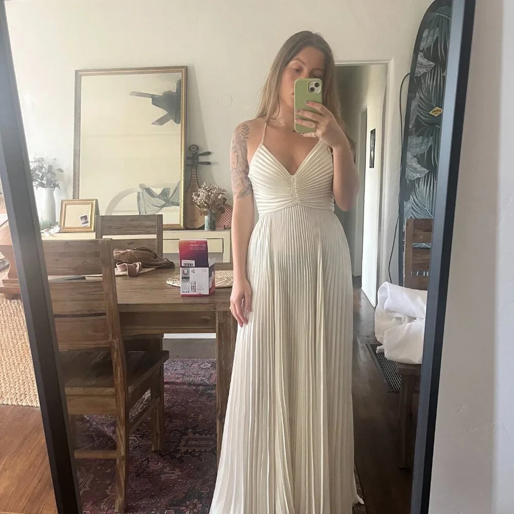 ALC Aries Pleated White Gown - Picture 5 of 5